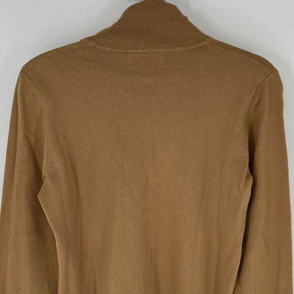 LAUREN RALPH LAUREN Women’s Turtleneck Sweater M Tan Merino Wool Cotton Blend - Picture 10 of 12